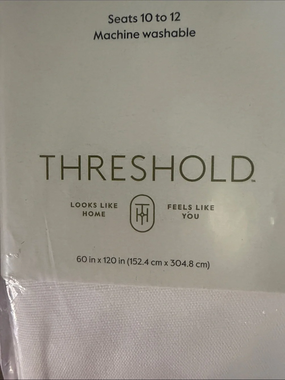 Threshold White Rectangular Tablecloth 60”x 120” NEW
